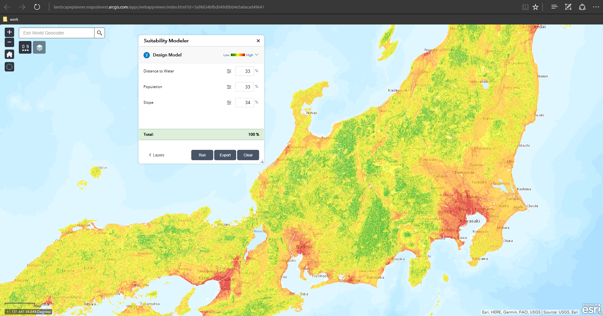 Suitability Model in Japan
